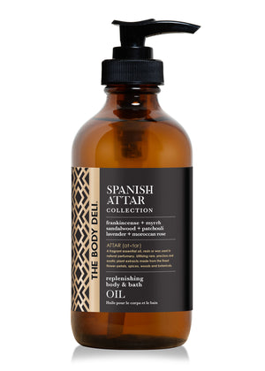 Spanish Attar body and bath oil with skincare for body