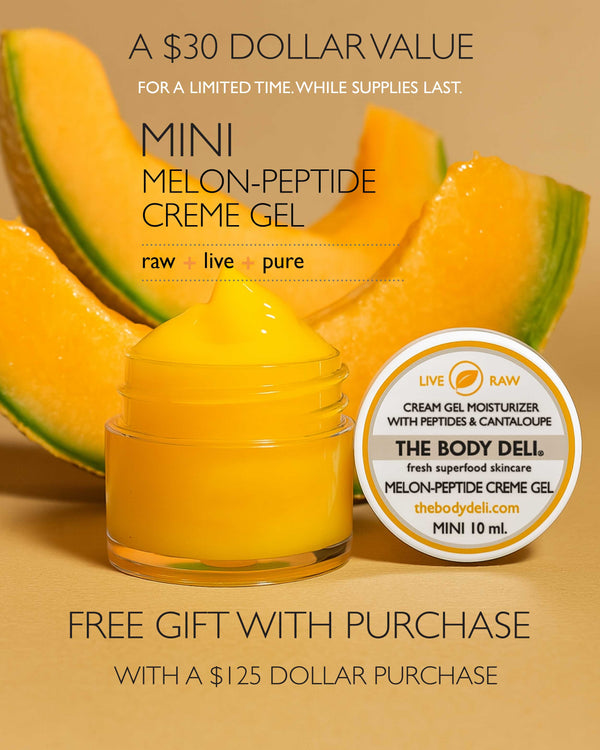 Free Gift: Melon-Peptide Creme Gel 10ml Deluxe Mini $30.00 value Terms: Eligible on Orders with a sub-total of $125 or more after discounts including rewards (LIMIT 1)