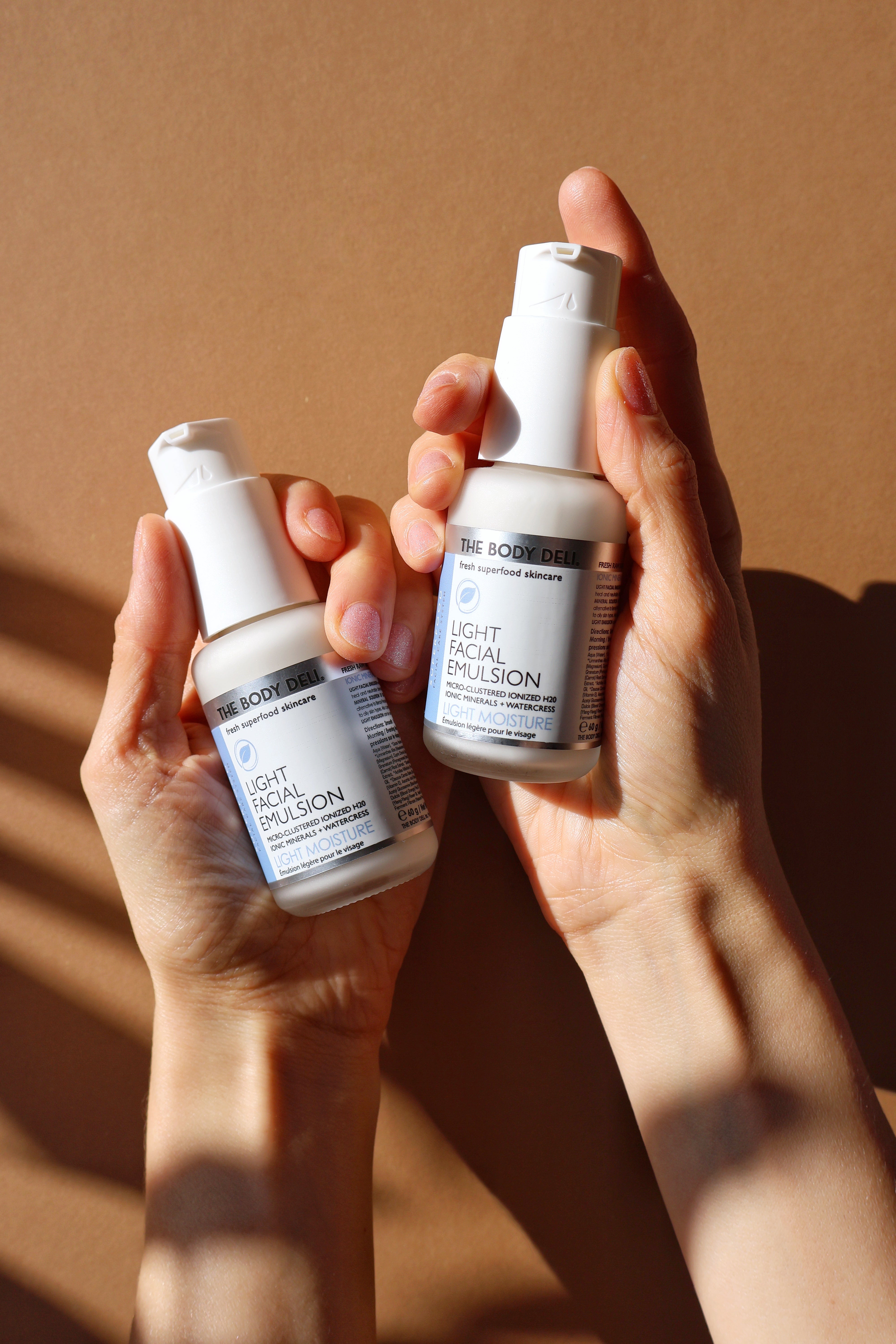 The Body Deli LIGHT FACIAL EMULSION (clarifying) MICRO-CLUSTERED IONIZED H2O + IONIC MINERALS + WATERCRESS Mini Size 10 ml. The Body Deli LIGHT FACIAL EMULSION (clarifying) MICRO-CLUSTERED IONIZED H2O + IONIC MINERALS + WATERCRESS Mini Size 10 ml.
