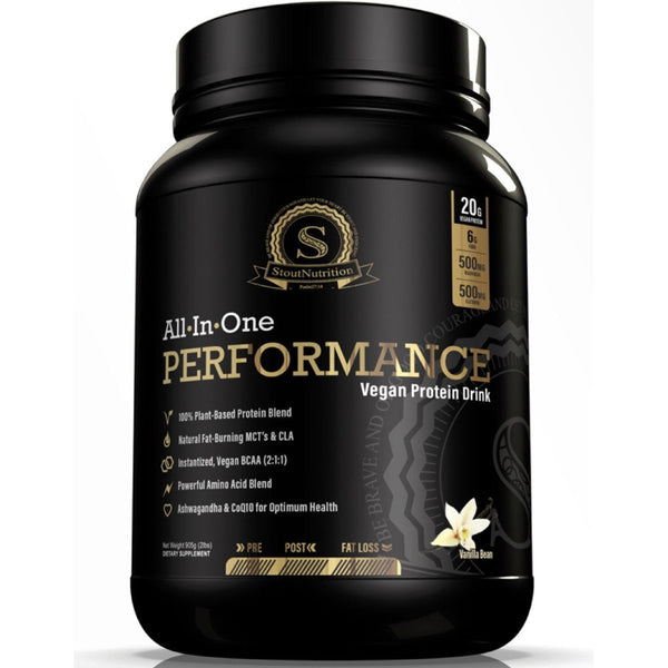 All-In-One Performance Vanilla Vegan Protein Drink by Stout Nutrition