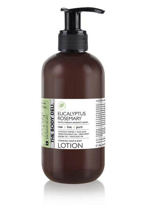 Eucalyptus Rosemary Lotion by Dolce & Gabbana, showcasing a luxurious bottle with elegant branding and herbal accents.