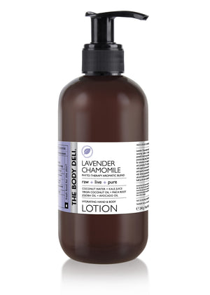 Lavender chamomile lotion for calming and organic facial moisturizer