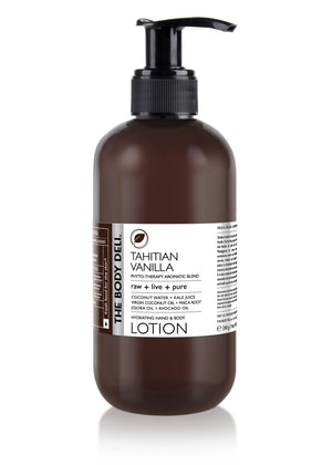 Tahitian vanilla lotion with essential body oils for smooth skin